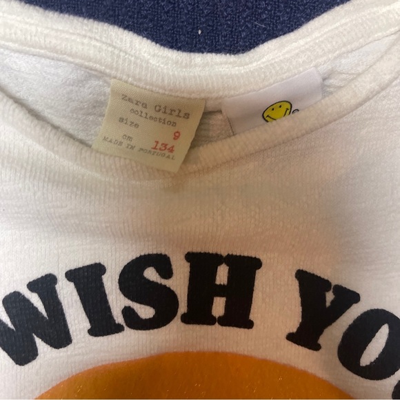 Zara Girl Collection 2 Pc Set SMILEY FACE Tee & Crop Sweatpants Sz 9 Year/134 Cm - Picture 6 of 11